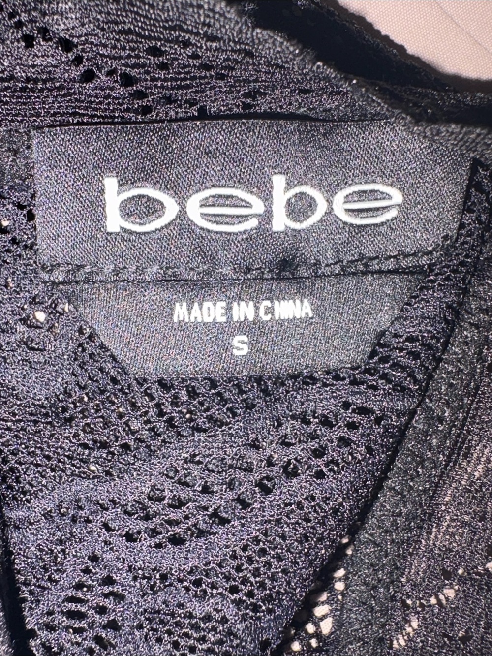 bebe Black Lace Mesh Underwire Bodysuit Keyhole Cutout S - Picture 10 of 11